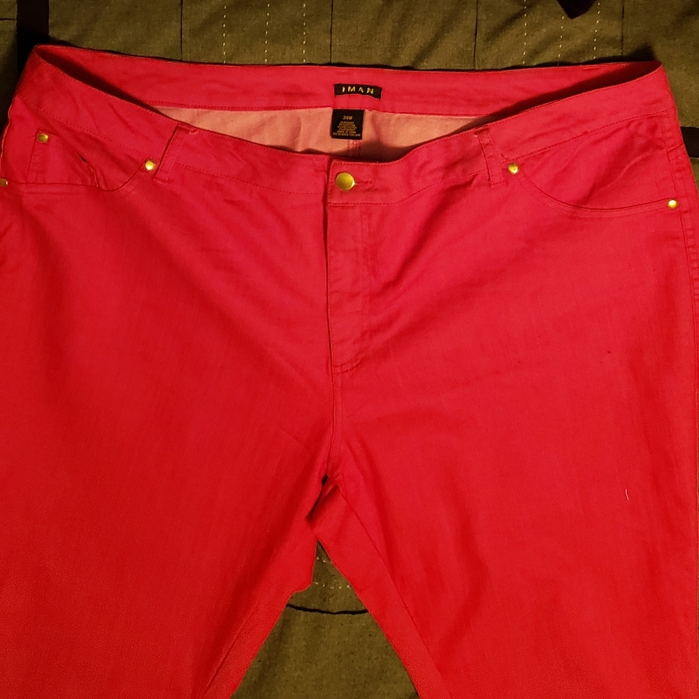 IMAN Jeans, Red, Size 24W